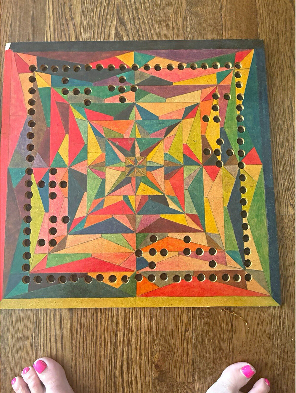 Vintage Abstract Cribbage Board Game, 2 Players, Ages 17+